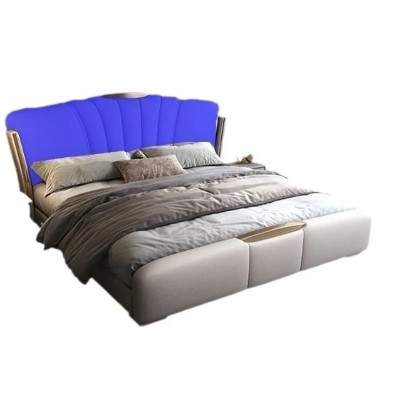 Italian light luxury bed, master bedroom double bed, modern simple leather soft bag storage bed, bedroom luxury
Italian light luxury bed, master bedroom double bed, modern simple leather soft bag storage bed, bedroom luxury