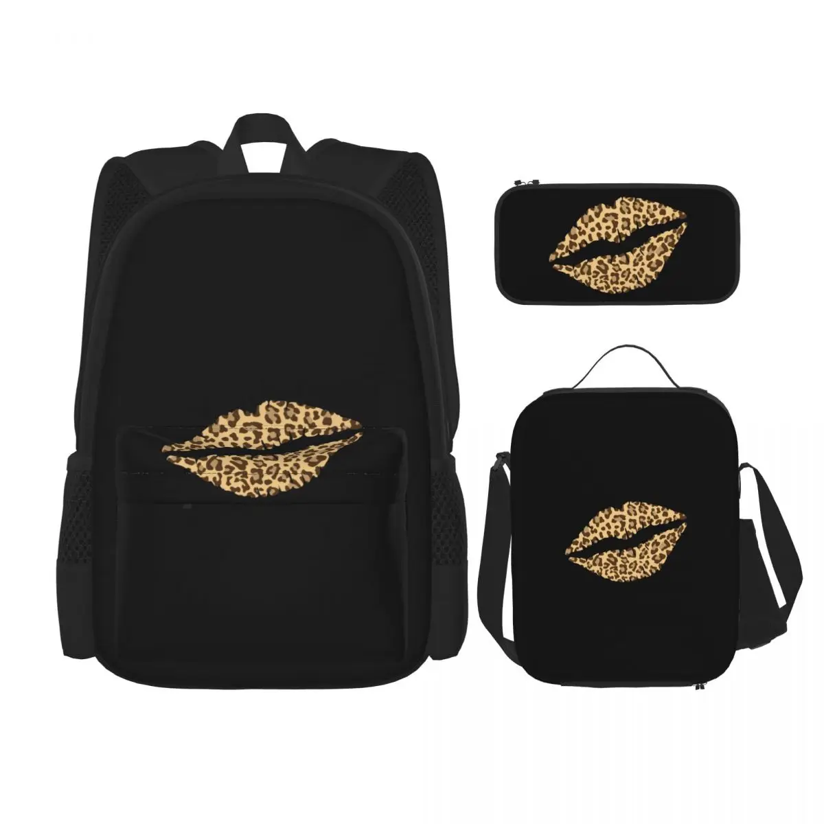 Leopard Print Lips Backpacks Boys Girls Bookbag Students School Bags Kids Rucksack Lunch Bag Pen Bag Three-Piece Set
Leopard Print Lips Backpacks Boys Girls Bookbag Students School Bags Kids Rucksack Lunch Bag Pen Bag Three-Piece Set