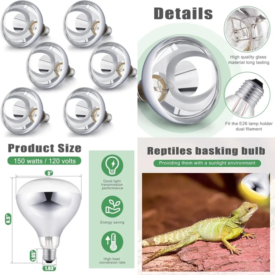 Pack 50 Watt Heat Lamp 0v R0 Heat Lamp Bulbs Glass Incandescent Light Bulbs Incandescent Heating Lightbulbs for Reptiles Chicks
Pack 50 Watt Heat Lamp 0v R0 Heat Lamp Bulbs Glass Incandescent Light Bulbs Incandescent Heating Lightbulbs for Reptiles Chicks