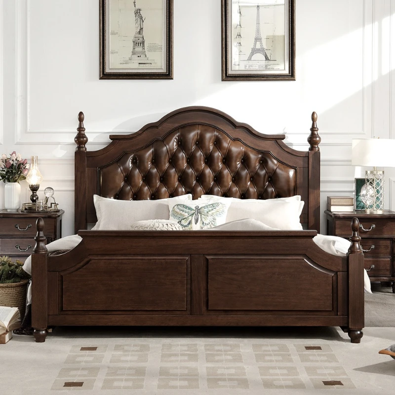 Retro American solid wood bed 1.8 meters master bedroom double bed modern simple 1.5 meters French light luxury soft bag
Retro American solid wood bed 1.8 meters master bedroom double bed modern simple 1.5 meters French light luxury soft bag