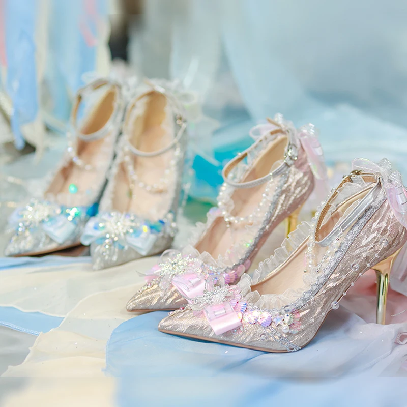 Mermaid Girl Lolita High Heels One Night Story Lolita Shoes Pointed High Heels Flower Wedding
Mermaid Girl Lolita High Heels One Night Story Lolita Shoes Pointed High Heels Flower Wedding