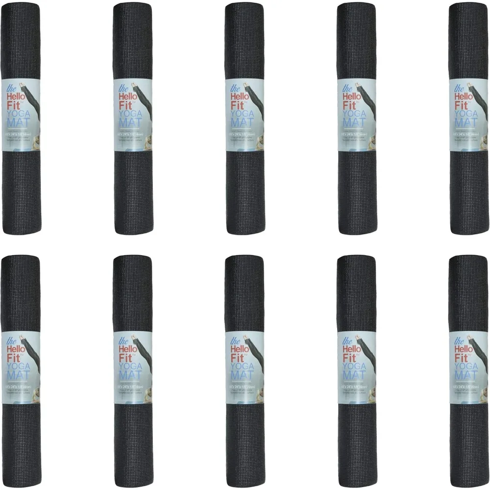 10-Pack Yoga Mat, 68" x 24" Non Slip Exercise Mat, 4mm Thick Gym Mat for Fitness and Stretching, Bulk Non Toxic Yoga Mats for S
10-Pack Yoga Mat, 68" x 24" Non Slip Exercise Mat, 4mm Thick Gym Mat for Fitness and Stretching, Bulk Non Toxic Yoga Mats for S