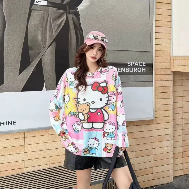 Sanrio Hello Kitty Cartoon Women'S Print Sweater Sweet Cute Pullover Y2k Women Autumn/Winter Top Rhinestones Knit Cardigan
Sanrio Hello Kitty Cartoon Women'S Print Sweater Sweet Cute Pullover Y2k Women Autumn/Winter Top Rhinestones Knit Cardigan