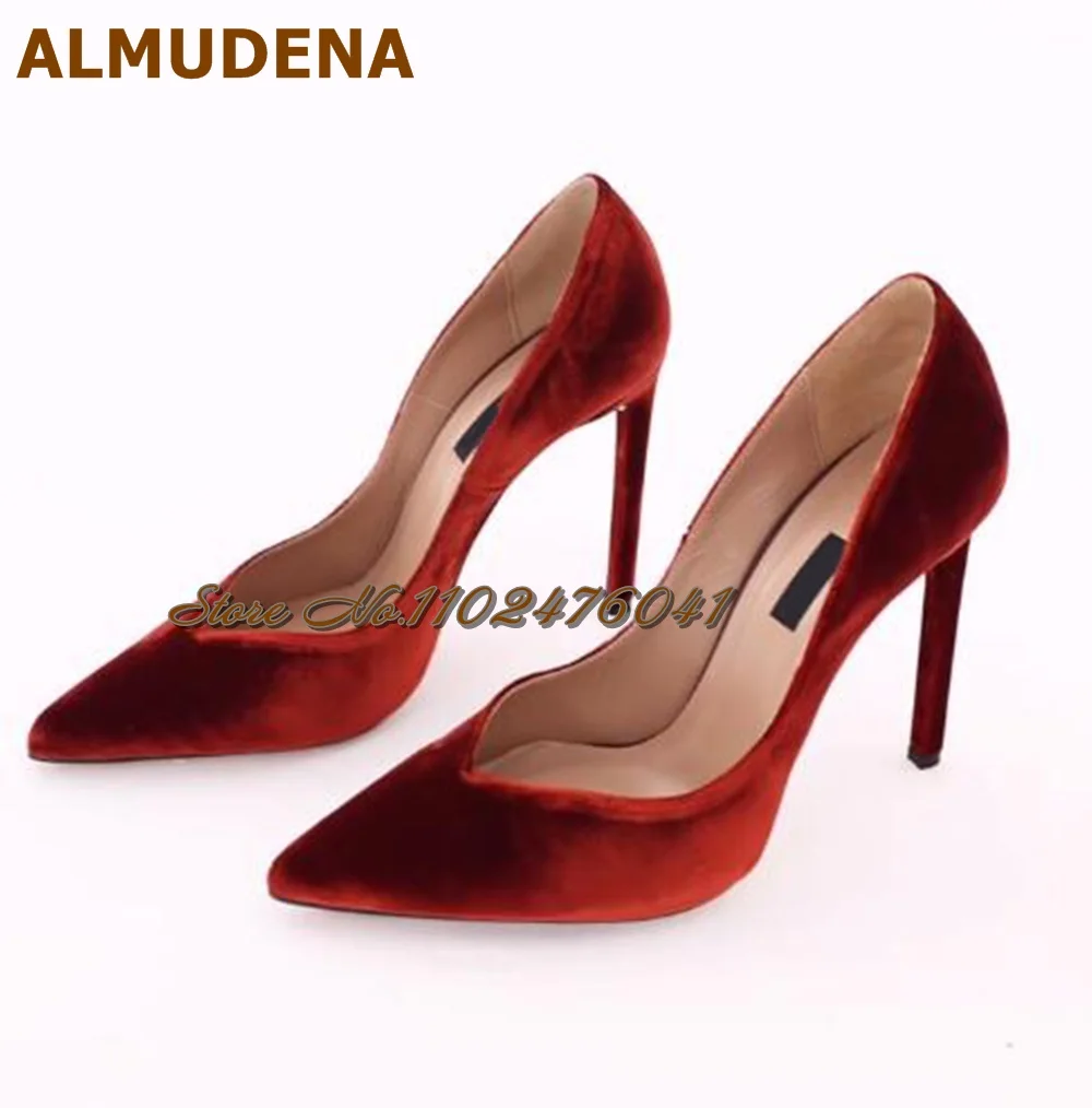 Almudena Burgundy Velvet Shallow Cut High Heel Shoes 12cm 10cm 8cm Wine Red Pointed Toe Slip-On Wedding Pumps Size46
Almudena Burgundy Velvet Shallow Cut High Heel Shoes 12cm 10cm 8cm Wine Red Pointed Toe Slip-On Wedding Pumps Size46