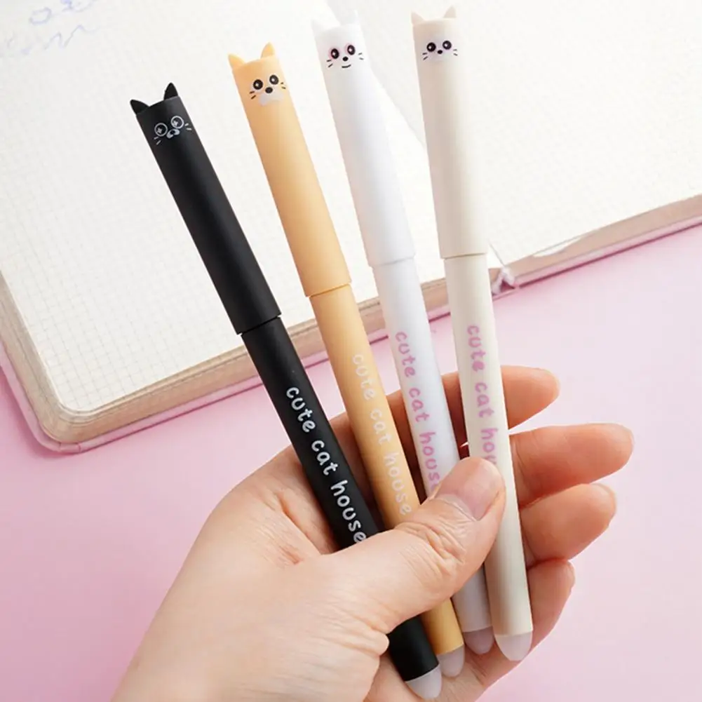 4Pcs Cute Cat Erasable Gel Pens 0.5mm Retractable Clip Pens with Eraser Tips Kawaii Cartoon Writing School Supplies
4Pcs Cute Cat Erasable Gel Pens 0.5mm Retractable Clip Pens with Eraser Tips Kawaii Cartoon Writing School Supplies
