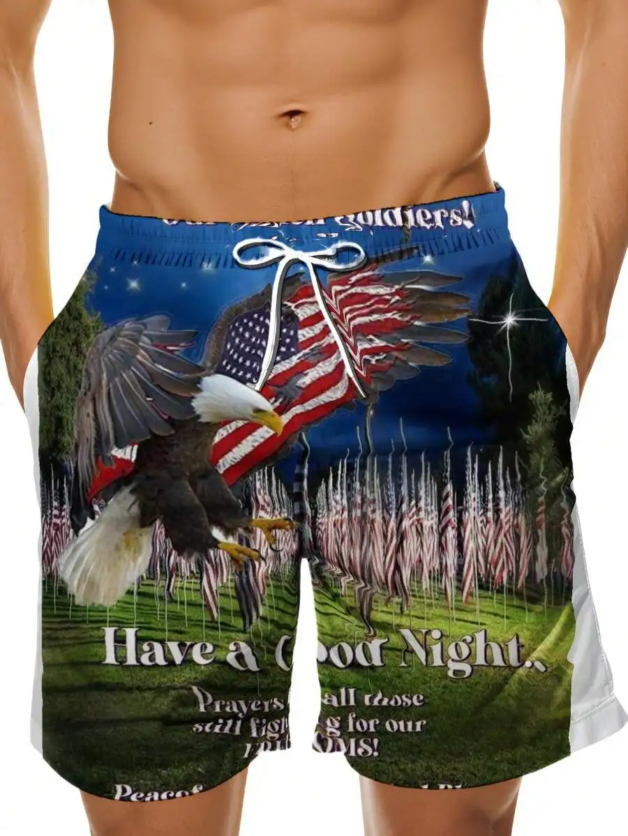 Patriotic Eagle American Flag Memorial Beach Shorts For Men
Patriotic Eagle American Flag Memorial Beach Shorts For Men