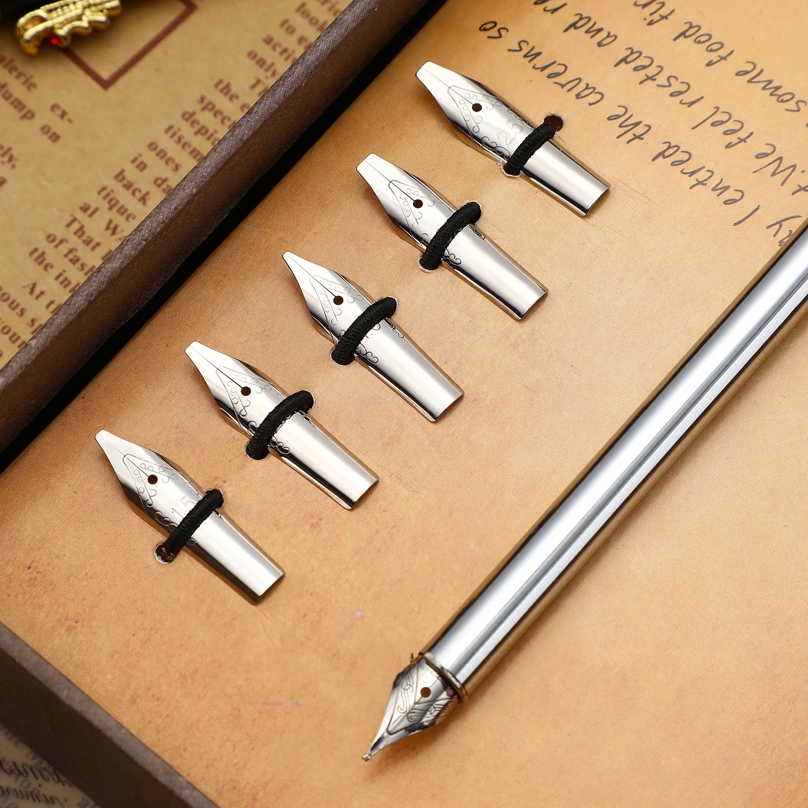30Pcs Stainless Steel Pen Nibs Professional Replacement Set for Fountain Pens Calligraphy Drawing Homework Tools for Adults
30Pcs Stainless Steel Pen Nibs Professional Replacement Set for Fountain Pens Calligraphy Drawing Homework Tools for Adults