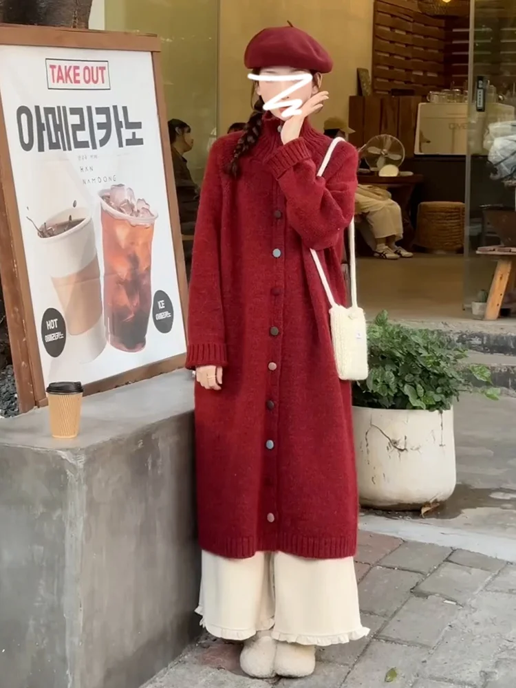 Thiened Long Open Cardigan Sweater High Collar Knitted Loose Women's Autumn Winter Faion Sweet Sle Casual Sle Coat
Thiened Long Open Cardigan Sweater High Collar Knitted Loose Women's Autumn Winter Faion Sweet Sle Casual Sle Coat