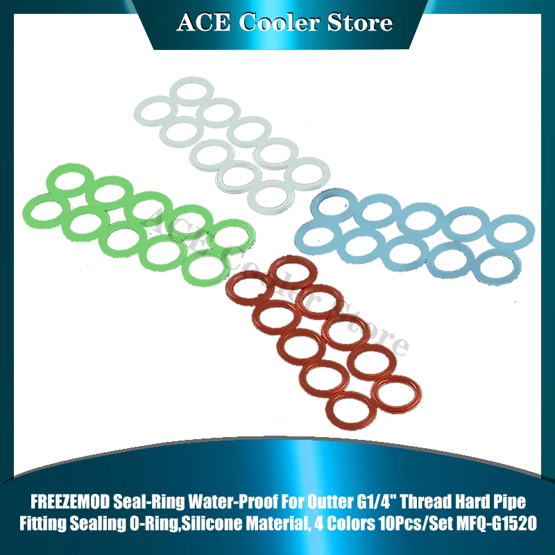 FREEZEMOD Seal-Ring Water-Proof For Outter G1/4'' Thread Hard Pipe Fitting Sealing O-Ring, Silicone Material,4 Colors 10Pcs/Set
FREEZEMOD Seal-Ring Water-Proof For Outter G1/4'' Thread Hard Pipe Fitting Sealing O-Ring, Silicone Material,4 Colors 10Pcs/Set