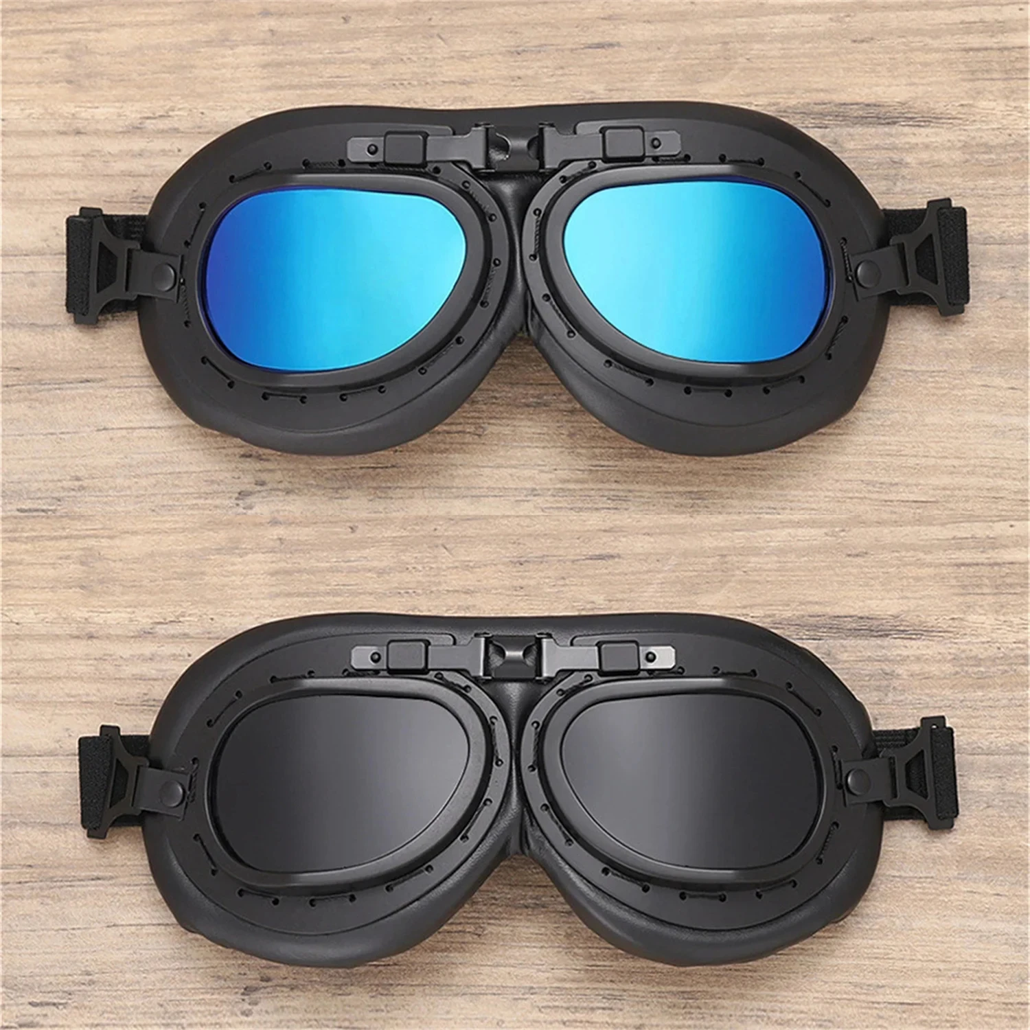 Retro Leather Goggles 2PCS Vintage Pilot Glasses Motorcycle Windproof Outdoor Cycling For Harley Steampunk Helmet Accessories
Retro Leather Goggles 2PCS Vintage Pilot Glasses Motorcycle Windproof Outdoor Cycling For Harley Steampunk Helmet Accessories