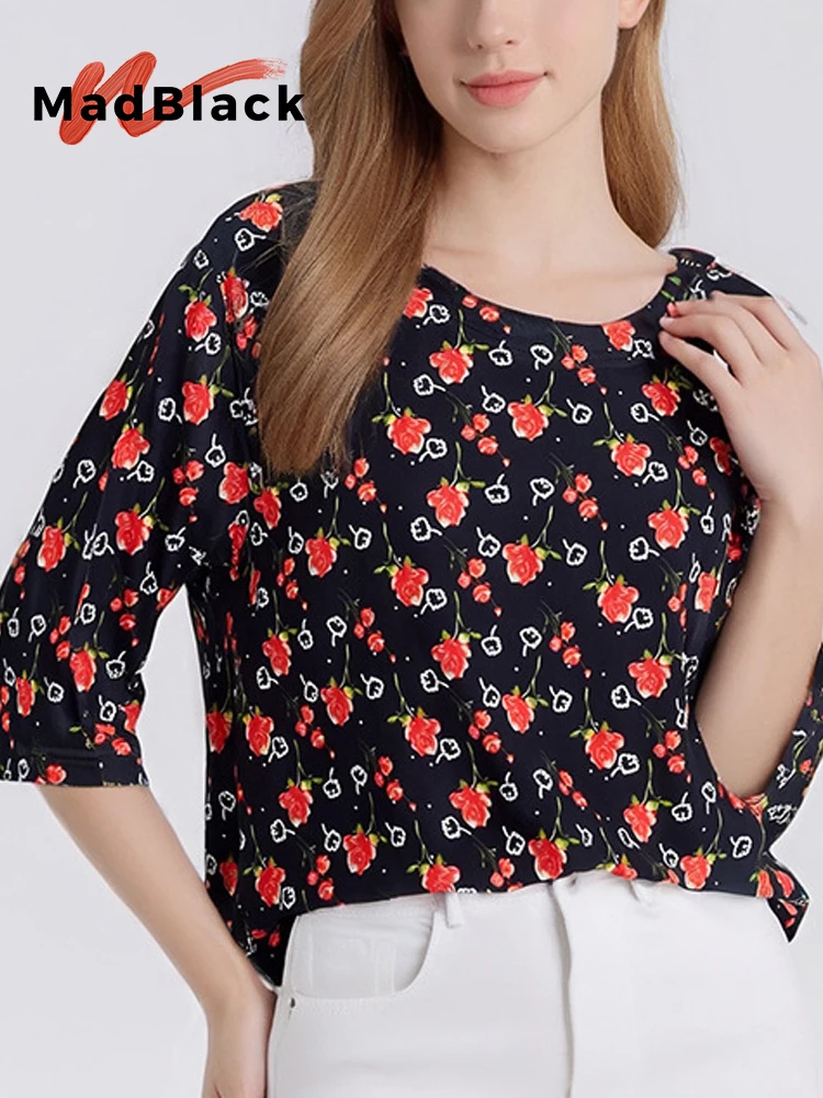 MadBlack-25%Silk 75%Viscose Elegant Knit T-Shirt, O Neck Print, Women Fashion Casual Thin Loose Top, 2026 Summer New T64913CC
MadBlack-25%Silk 75%Viscose Elegant Knit T-Shirt, O Neck Print, Women Fashion Casual Thin Loose Top, 2026 Summer New T64913CC