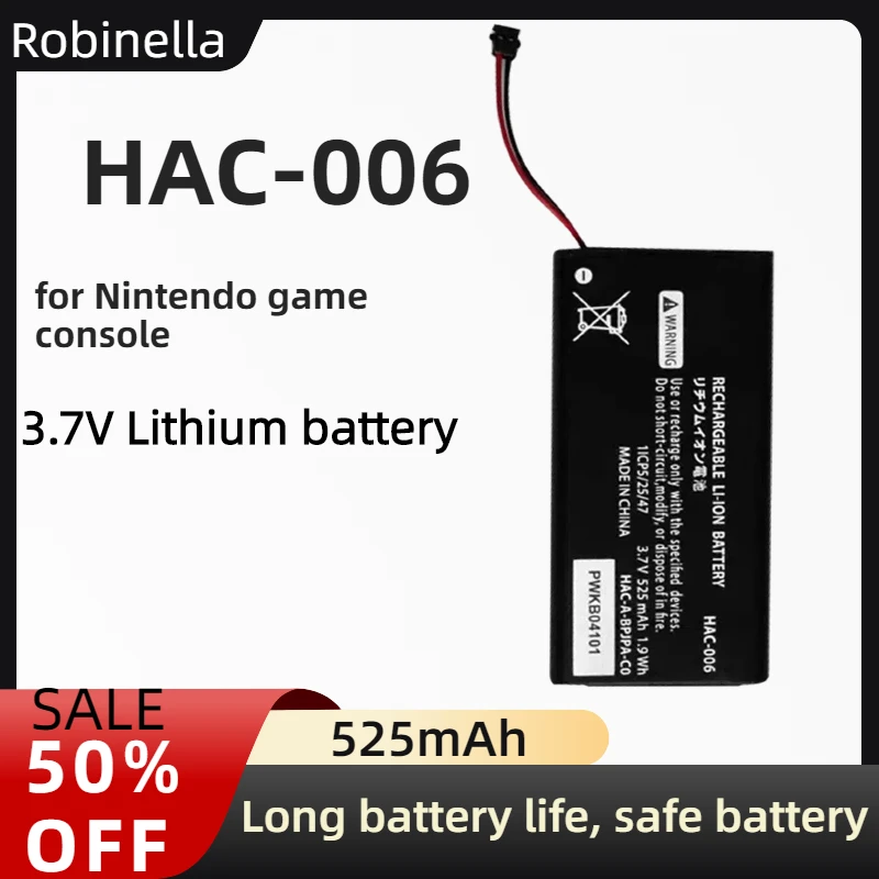 HAC-006 525mA Replacement Battery. For Nintendo Switch Joy-Con Controllers (HAC-BPJPA-C0, HAC-015/016, HAC-A-JCR-C0).
HAC-006 525mA Replacement Battery. For Nintendo Switch Joy-Con Controllers (HAC-BPJPA-C0, HAC-015/016, HAC-A-JCR-C0).