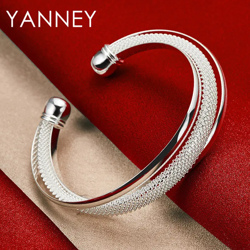 925 Sterling Silver Bracelet Fine Classic Oblique Bangle Women Men Fashion Wedding Party Gift Jewelry Accessories
925 Sterling Silver Bracelet Fine Classic Oblique Bangle Women Men Fashion Wedding Party Gift Jewelry Accessories