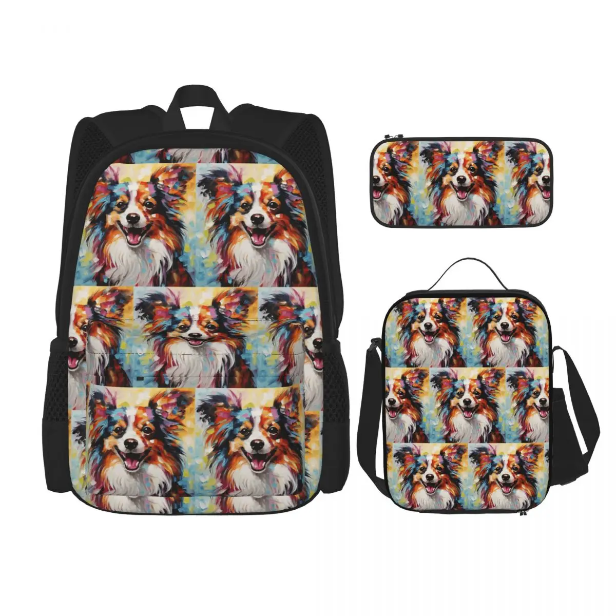 A Papillon Dog Masterpiece Backpacks Boys Girls Bookbag School Bags Rucksack Lunch Bag Pen Bag Three-Piece Set
A Papillon Dog Masterpiece Backpacks Boys Girls Bookbag School Bags Rucksack Lunch Bag Pen Bag Three-Piece Set