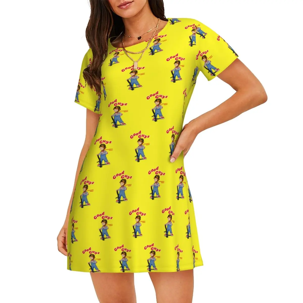 Custom Good Guys Child's Play Women Nightgown Sleepwear Short Sleeves Chucky Soldier Film And Movie Sleepshirts Women's Pajamas
Custom Good Guys Child's Play Women Nightgown Sleepwear Short Sleeves Chucky Soldier Film And Movie Sleepshirts Women's Pajamas
