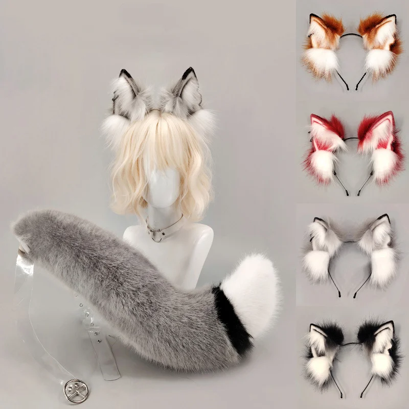 Furry Wolf Ear Headwear Tail Halloween Cosplay Faux Fur Headdress Tails Lolita Costume Accessory Anime Animal Party Headband
Furry Wolf Ear Headwear Tail Halloween Cosplay Faux Fur Headdress Tails Lolita Costume Accessory Anime Animal Party Headband