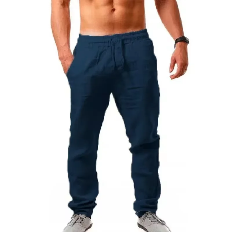 2024 Summer Thin Men's Cotton Linen Pants Solid Color Breathable Drawstring Pocket Sports Fitness Loose Large Street Wear M-4XL
2024 Summer Thin Men's Cotton Linen Pants Solid Color Breathable Drawstring Pocket Sports Fitness Loose Large Street Wear M-4XL