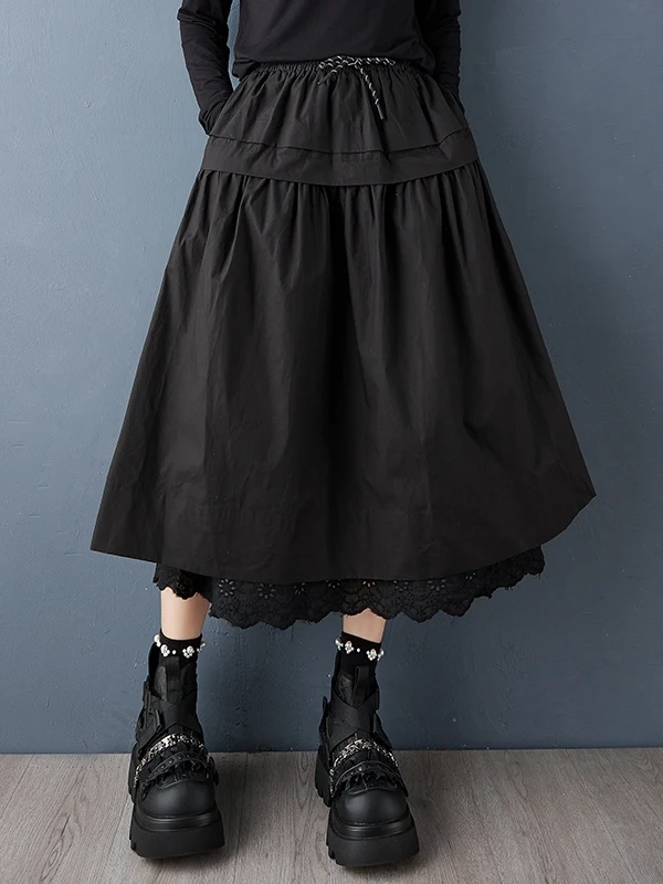 k Sle Lace Splicing A-Line Midi Skirt High Waist Slimming Faionable Autumn 2025 Ladies' Casual High Waist Skirt
k Sle Lace Splicing A-Line Midi Skirt High Waist Slimming Faionable Autumn 2025 Ladies' Casual High Waist Skirt