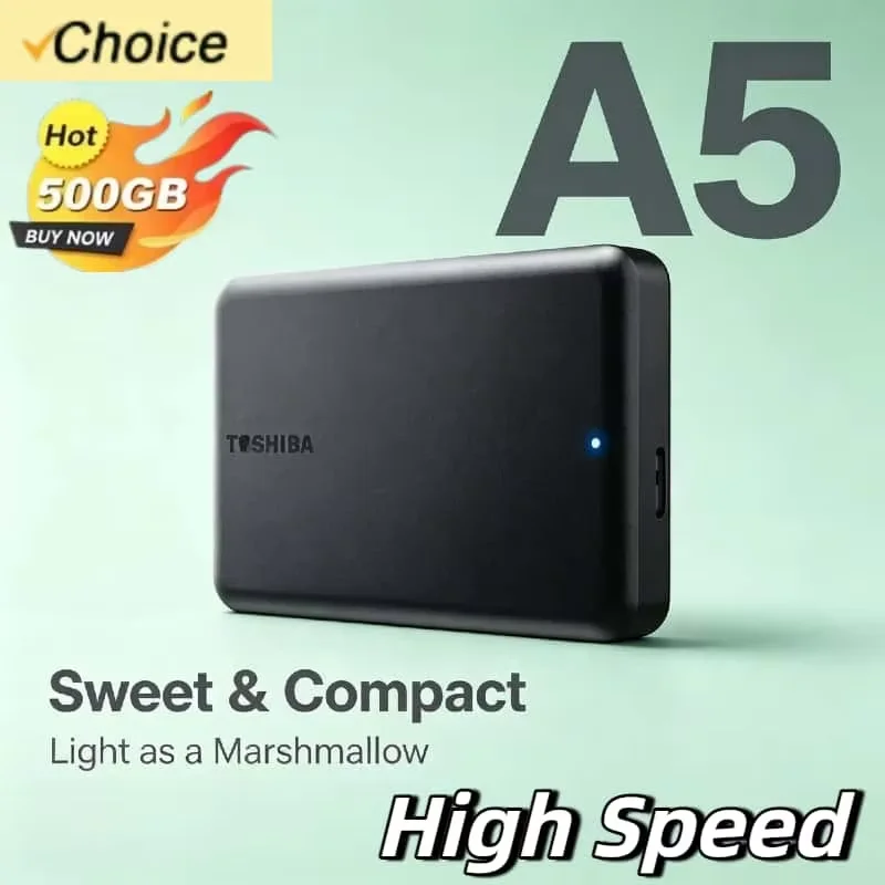2025 For Toshiba A5 Series Small Black Portable Hard Drive High-Speed USB 3.2 Gen1 External Data Storage Compatible For Mac OS
2025 For Toshiba A5 Series Small Black Portable Hard Drive High-Speed USB 3.2 Gen1 External Data Storage Compatible For Mac OS