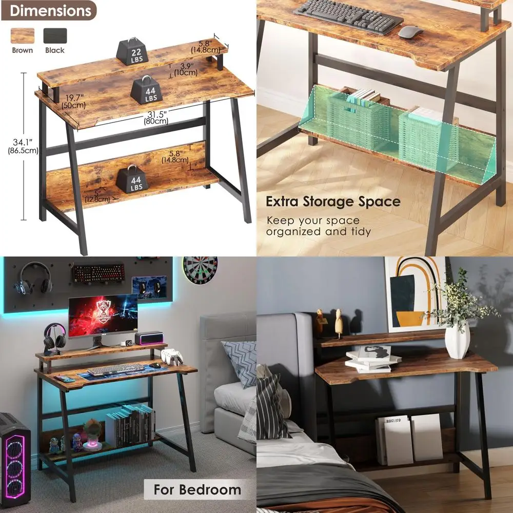 Коричневый стол для домашнего офиса с подставкой для хранения и монитора для спальни, кабинета и домашней школы
Коричневый стол для домашнего офиса с подставкой для хранения и монитора для спальни, кабинета и домашней школы