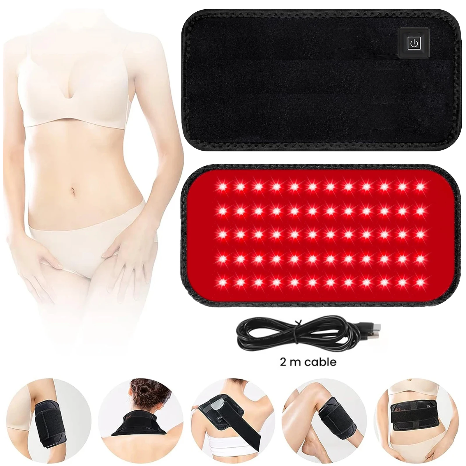 60 LEDs Red&Infrared Light Therapy Belt 850nm 660nm Back Burn Fat Wrap Slimming Machine Waist Heat Pad Full Body
60 LEDs Red&Infrared Light Therapy Belt 850nm 660nm Back Burn Fat Wrap Slimming Machine Waist Heat Pad Full Body