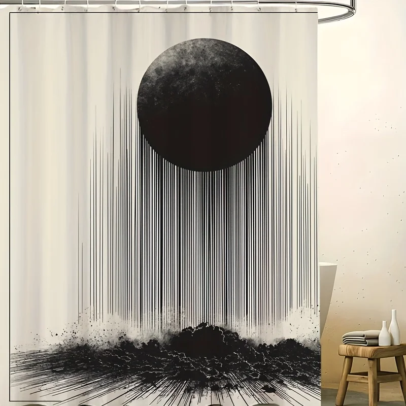 Durable Polyester Shower Curtain - White with Black Sunburst & Moon,12 Hooks, All-Season Use, Bathroom Decor
Durable Polyester Shower Curtain - White with Black Sunburst & Moon,12 Hooks, All-Season Use, Bathroom Decor