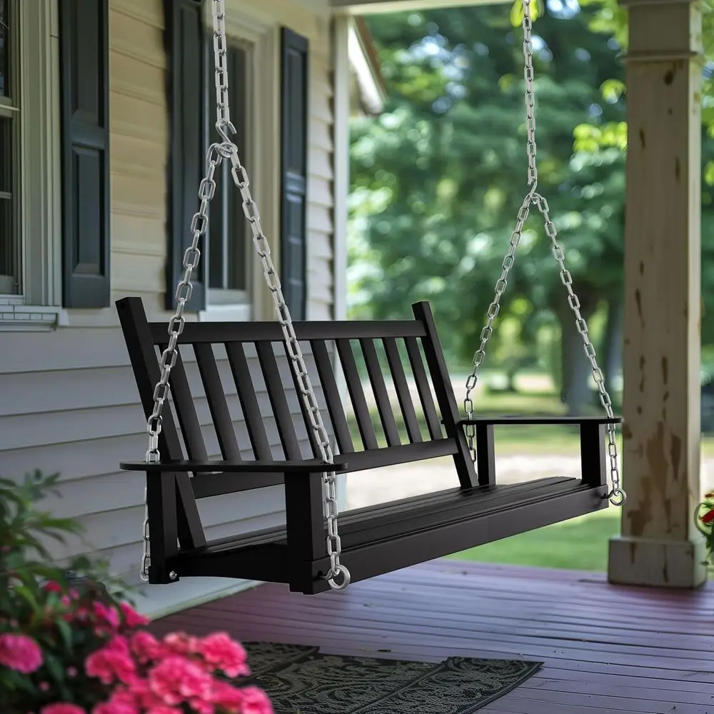 Heavy-Duty Outdoor Porch Swing with Armrests, 550lbs Capacity, Black
Heavy-Duty Outdoor Porch Swing with Armrests, 550lbs Capacity, Black
