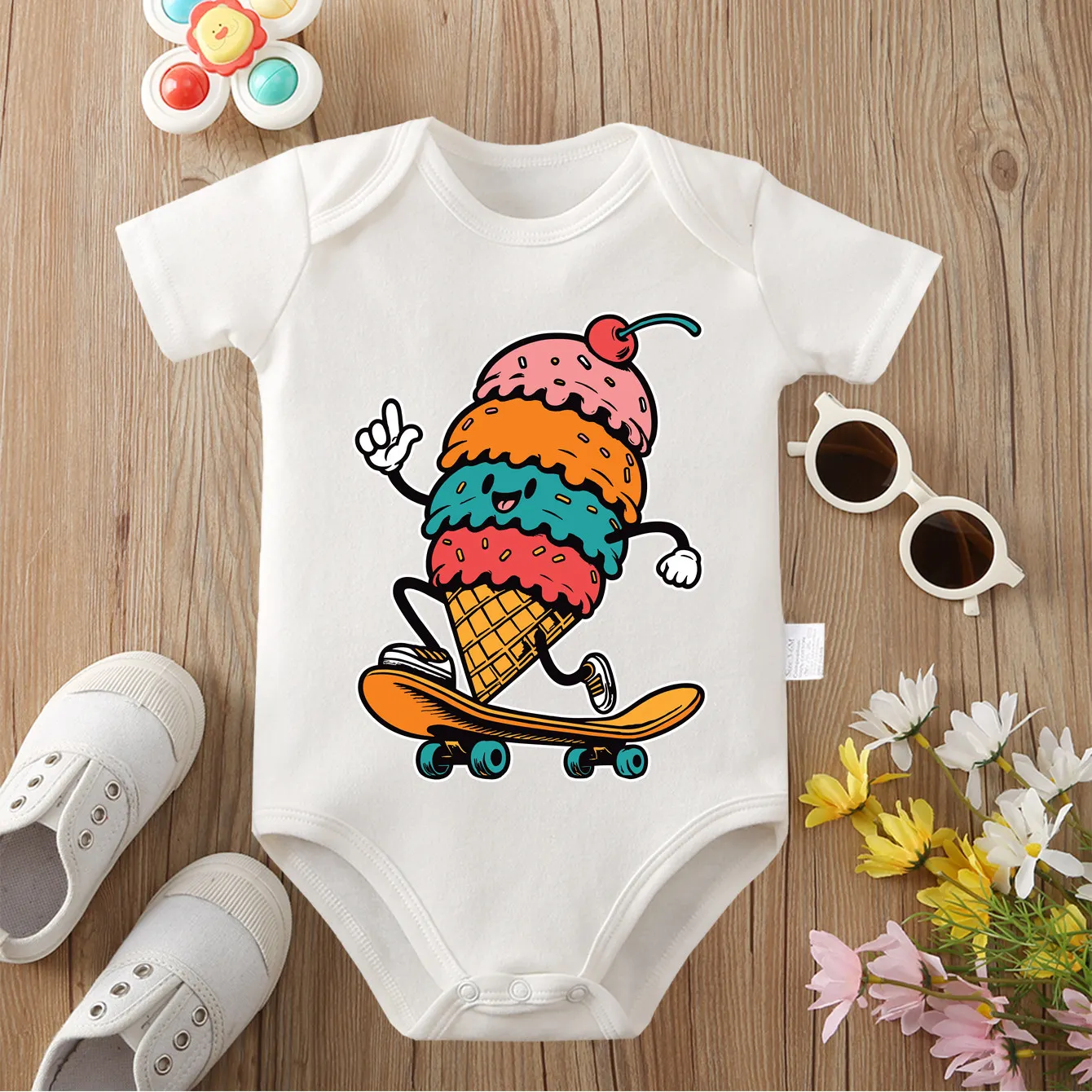 Детское боди из чистого хлопка для скейтбординга с милым принтом, удобные комбинезоны для малышей, комбинезон для новорожденных от 0 до 12 месяцев
Детское боди из чистого хлопка для скейтбординга с милым принтом, удобные комбинезоны для малышей, комбинезон для новорожденных от 0 до 12 месяцев