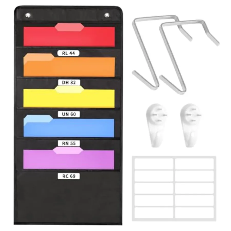 Hanging Wall File Organizer, Black Storage Pocket Chart for File Folder and Paper, Space Saver for Office and Classroom, with W
Hanging Wall File Organizer, Black Storage Pocket Chart for File Folder and Paper, Space Saver for Office and Classroom, with W