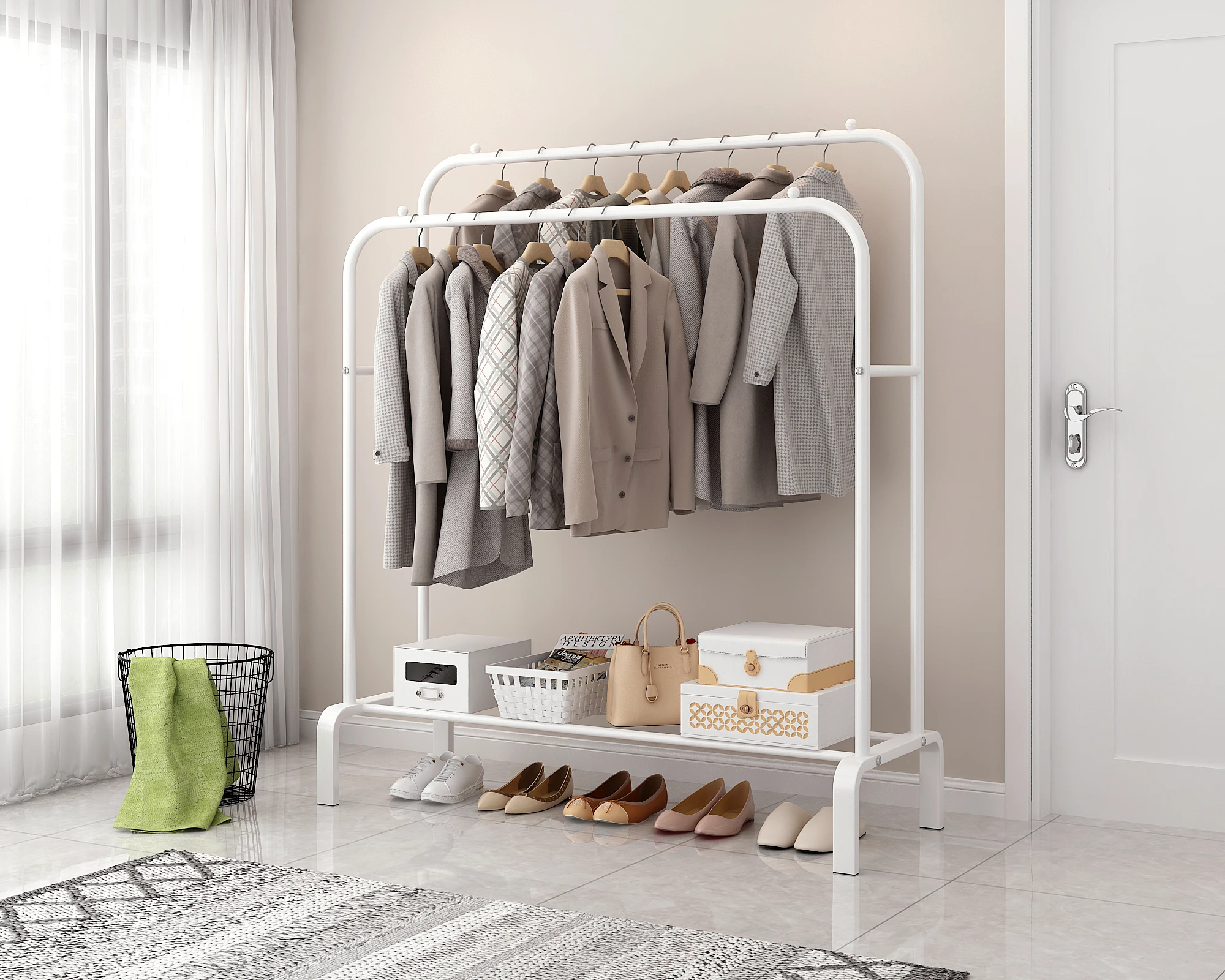 Simple Design Metal Clothing Organization Storage Pretty and Stand Garment Racks Pipe Display Rack for Clothes
Simple Design Metal Clothing Organization Storage Pretty and Stand Garment Racks Pipe Display Rack for Clothes