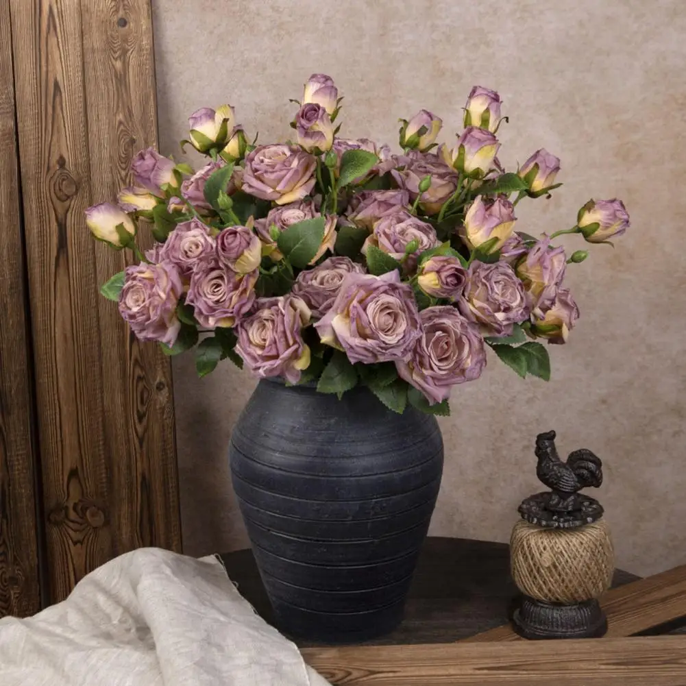 Artificial Flowers 3-Headed French Rose Realistic False Flowers Indoor Outdoor Decoration Wedding Garden Event Photography Props
Artificial Flowers 3-Headed French Rose Realistic False Flowers Indoor Outdoor Decoration Wedding Garden Event Photography Props