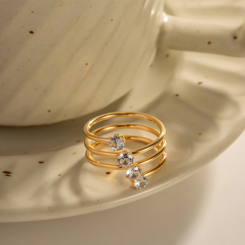 PRISCA | Zicron Stainless Steel Ring for Women 18K Gold Plated Fashion Modern Jewelry Stylish 2024
PRISCA | Zicron Stainless Steel Ring for Women 18K Gold Plated Fashion Modern Jewelry Stylish 2024