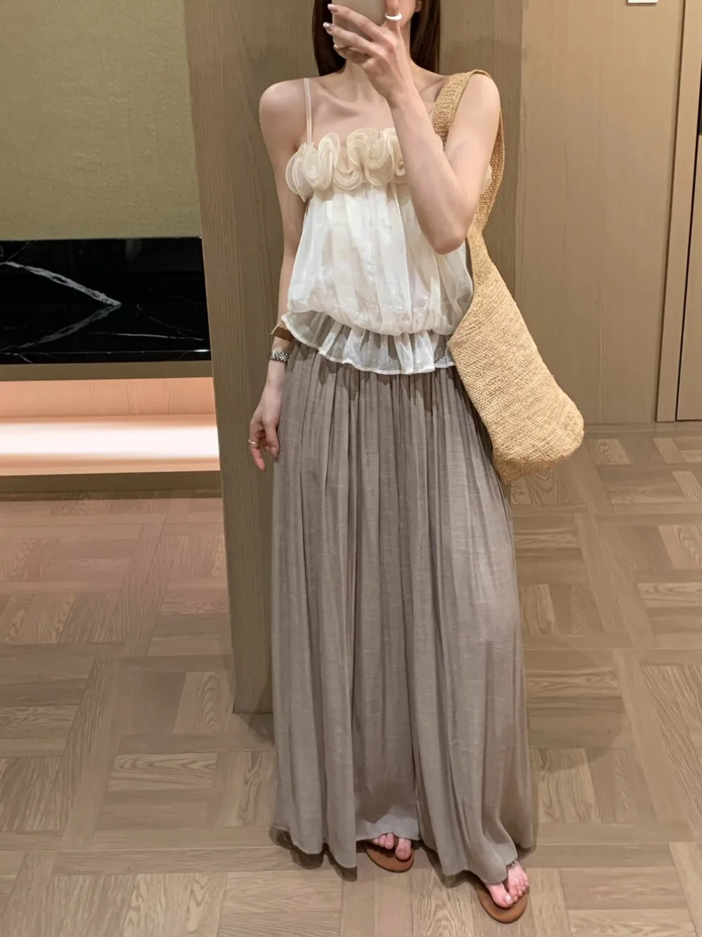 High Waist Wide Leg Casual Pants Women Summer Drape Thin Cotton Linen Pants Khaki Floor Length Pants Vacation Style Texture
High Waist Wide Leg Casual Pants Women Summer Drape Thin Cotton Linen Pants Khaki Floor Length Pants Vacation Style Texture