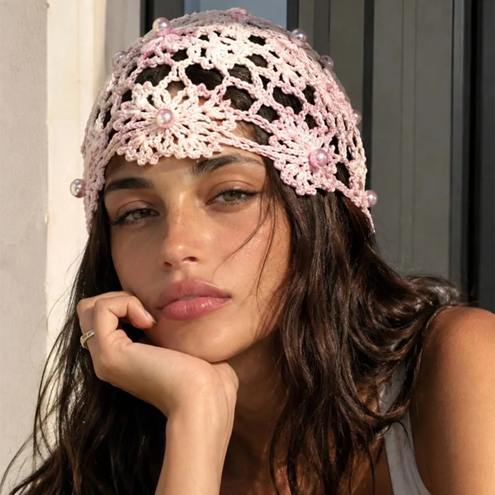 Elegant Hollowed Out Knitted Hat Thin Flower Bohemian Style Beanies Pearl Solid Color Woven Pullover Cap Apparel Accessories
Elegant Hollowed Out Knitted Hat Thin Flower Bohemian Style Beanies Pearl Solid Color Woven Pullover Cap Apparel Accessories