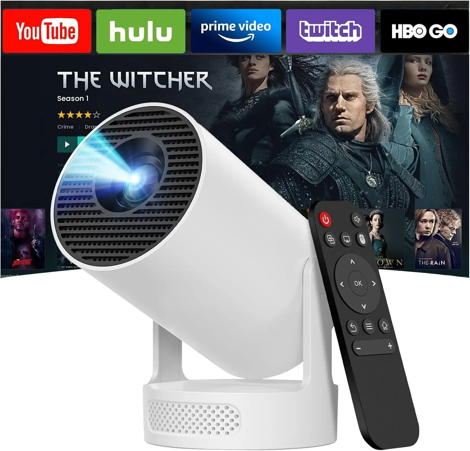 Portable Mini Projector with WiFi 6, Bluetooth 5.4, 4K Support, 260 ANSI, Auto Keystone for Home Outdoor Movies
Portable Mini Projector with WiFi 6, Bluetooth 5.4, 4K Support, 260 ANSI, Auto Keystone for Home Outdoor Movies