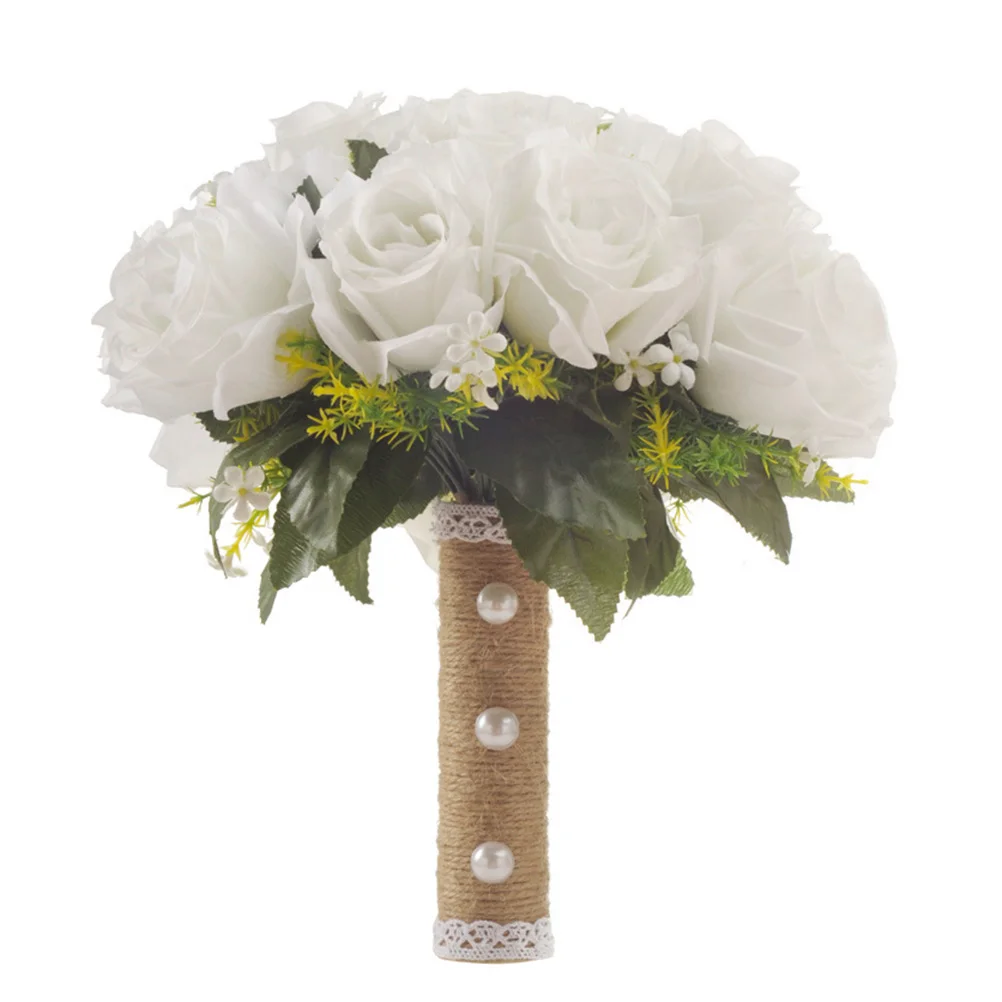 Pearl Hand-held Roses Bouquet White Artificial Wedding Simulation Flowers Bride Holding No Fading Easy Clean Decor Home Office
Pearl Hand-held Roses Bouquet White Artificial Wedding Simulation Flowers Bride Holding No Fading Easy Clean Decor Home Office