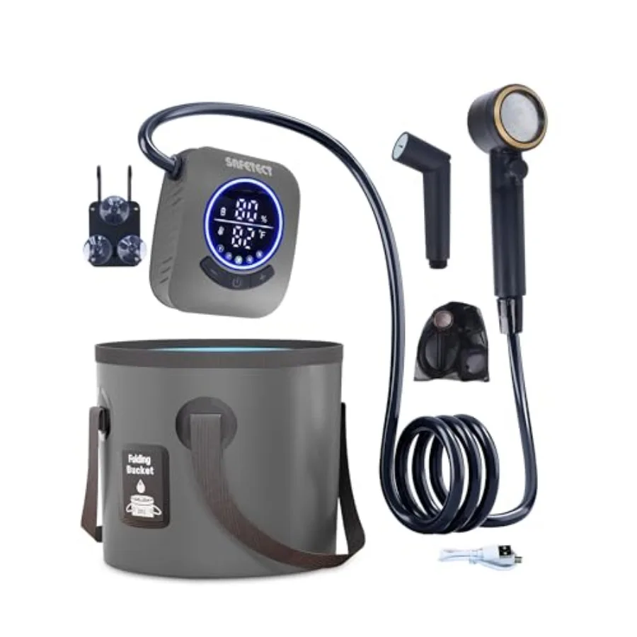Portable Shower Camp Shower Pump IPX8 Waterproof 8000mAh Rechargeable Shower Pump 5 Speed Mode and 4 Water Mode Camping Shower
Portable Shower Camp Shower Pump IPX8 Waterproof 8000mAh Rechargeable Shower Pump 5 Speed Mode and 4 Water Mode Camping Shower