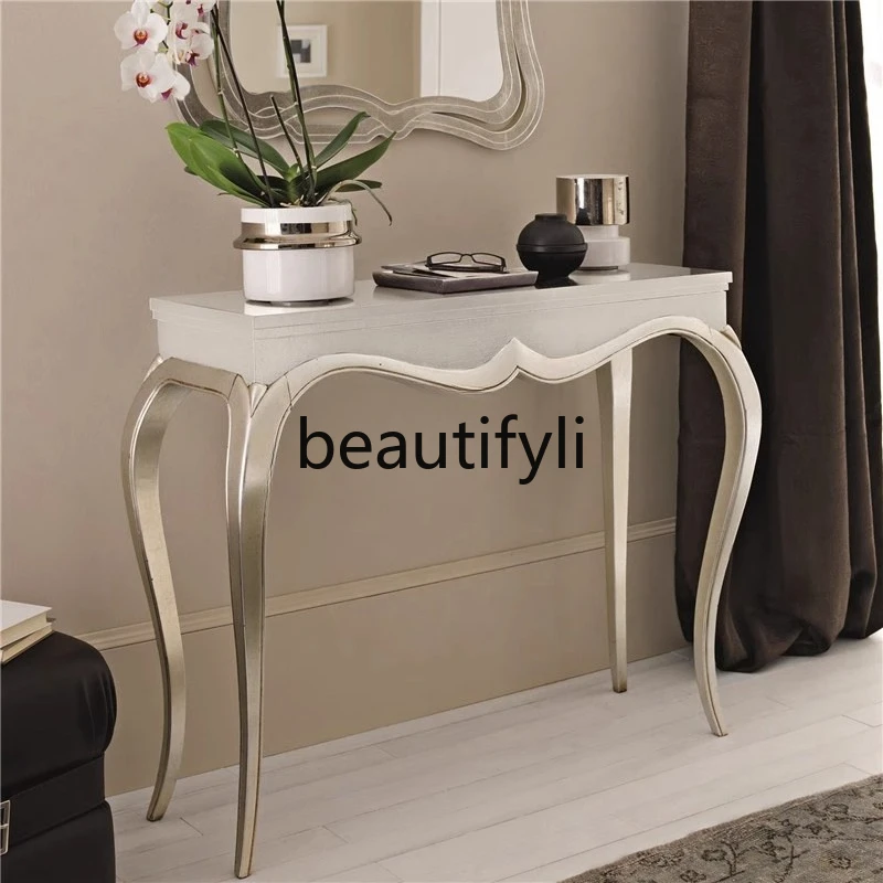 American light luxury entrance foyer cabinet French simple solid wood, decorated entrance table against the wall
American light luxury entrance foyer cabinet French simple solid wood, decorated entrance table against the wall