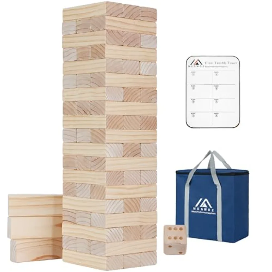 Giant Tumble Tower Game - 57 Blocks New Zealand Pine Wooden Stacking Blocks for and Adults Up to 5FT Tall Indoor/Outdoor Family
Giant Tumble Tower Game - 57 Blocks New Zealand Pine Wooden Stacking Blocks for and Adults Up to 5FT Tall Indoor/Outdoor Family