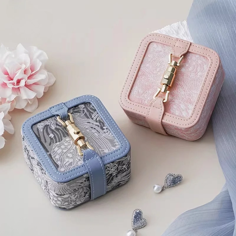 Portable Small 2-Layer Jewelry Box, Travel Case Organizer for Earrings Rings Necklace, Compact Elegant Storage,Cute Gift for Her
Portable Small 2-Layer Jewelry Box, Travel Case Organizer for Earrings Rings Necklace, Compact Elegant Storage,Cute Gift for Her