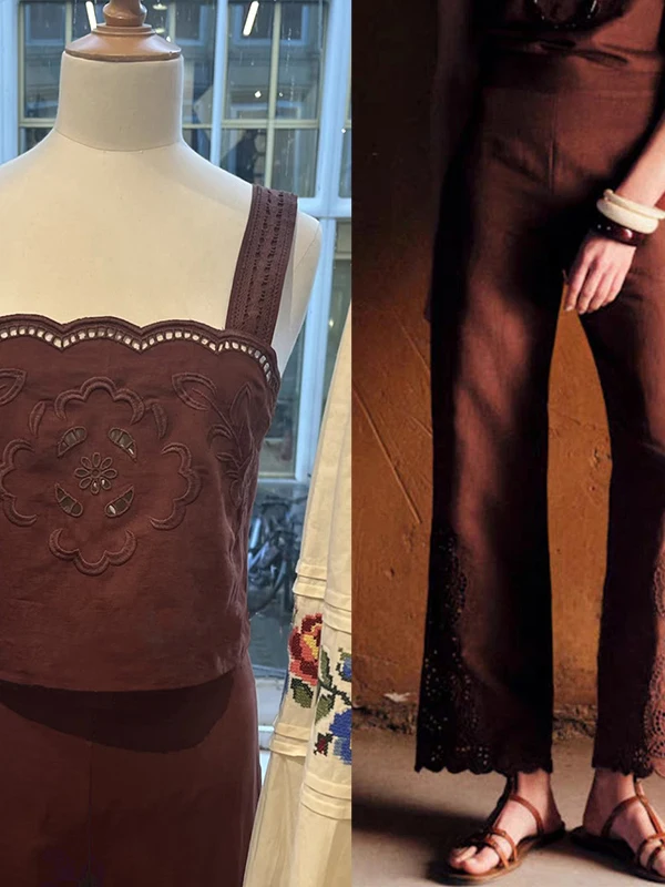 2026 Summer New Fashion Embroidered Pattern Backless Button up Breathable Women's Vest And Pants Set Long Pants Summer Wear
2026 Summer New Fashion Embroidered Pattern Backless Button up Breathable Women's Vest And Pants Set Long Pants Summer Wear