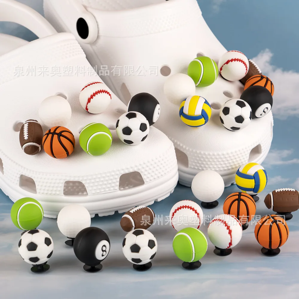 Cartoon football hole shoes spot PVC basketball tennis football 3D ball three-dimensional hole shoes accessories
Cartoon football hole shoes spot PVC basketball tennis football 3D ball three-dimensional hole shoes accessories