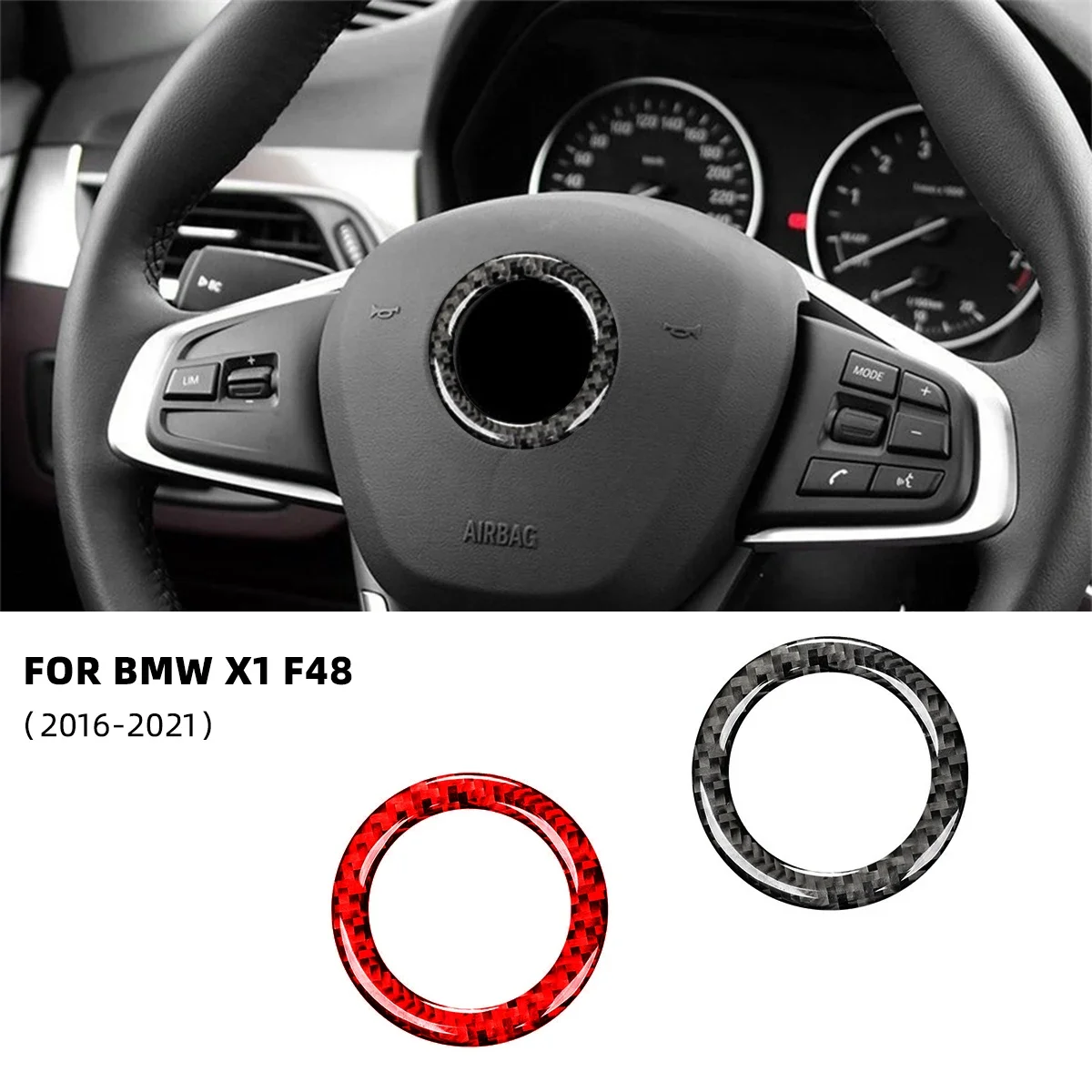 For BMW X1 F48 2016-2021 Car-styling Carbon Fiber Car Steering Wheel Logo Decorative Accesorios Voiture Car Stickers Accesorios
For BMW X1 F48 2016-2021 Car-styling Carbon Fiber Car Steering Wheel Logo Decorative Accesorios Voiture Car Stickers Accesorios