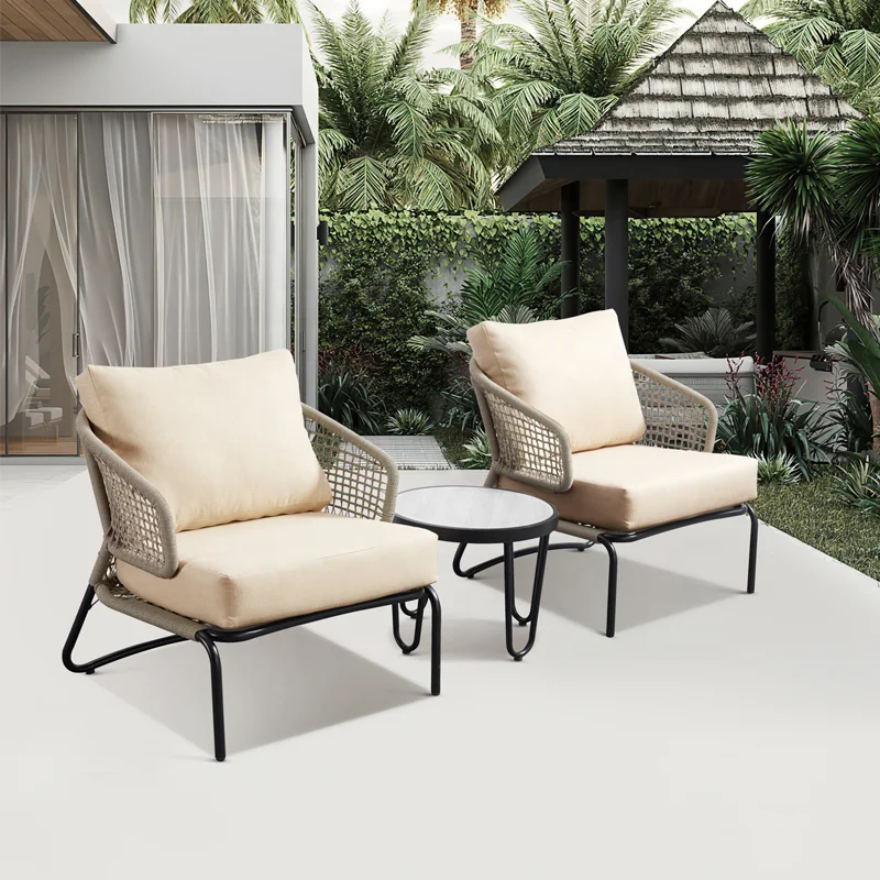 Casual Modern Villa Terrace Cafe Aluminum Table 2 Chairs Furniture Outdoor Garden Rope 3 Pieces Relaxing Seating Balcony Set
Casual Modern Villa Terrace Cafe Aluminum Table 2 Chairs Furniture Outdoor Garden Rope 3 Pieces Relaxing Seating Balcony Set