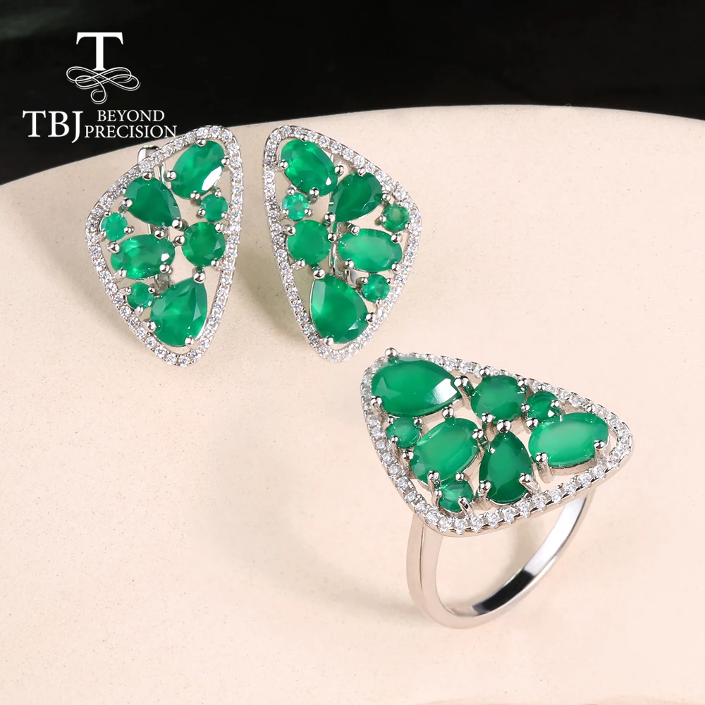 Natural Green Agate Women's Fine Jewelry 925 Silver Anniversary Holiday Gift Ring 1 piece Earring 1 Pair Jewelry Set
Natural Green Agate Women's Fine Jewelry 925 Silver Anniversary Holiday Gift Ring 1 piece Earring 1 Pair Jewelry Set