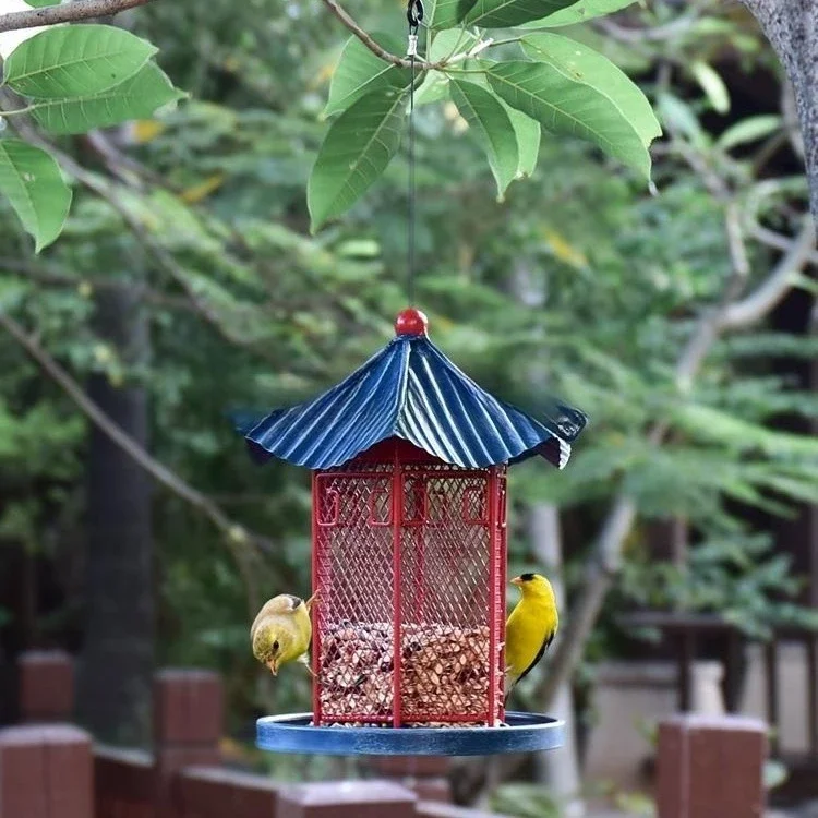 Chinese wrought iron pavilion outdoor hanging bird feeder feeding feeder balcony courtyard garden villa garden decoration
Chinese wrought iron pavilion outdoor hanging bird feeder feeding feeder balcony courtyard garden villa garden decoration