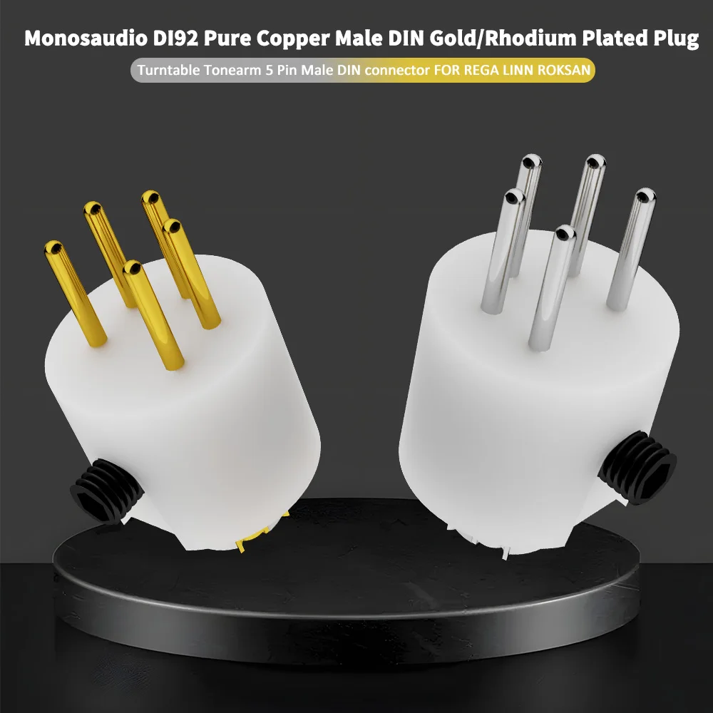 Monosaudio DI92 Pure Copper Male 5pin DIN Gold/Rhodium Plated Plug, Turntable Tonearm 5 Pin Male DIN Connector
Monosaudio DI92 Pure Copper Male 5pin DIN Gold/Rhodium Plated Plug, Turntable Tonearm 5 Pin Male DIN Connector