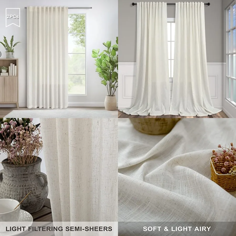 72 Inch Wide by 96 Inch Curtains for Dining Room Living Sliding Door Bathroom 2 Panel Sets Back Tab Rod Pocket Top Light Filter
72 Inch Wide by 96 Inch Curtains for Dining Room Living Sliding Door Bathroom 2 Panel Sets Back Tab Rod Pocket Top Light Filter