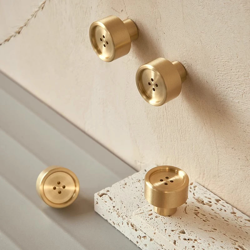 Solid Brass Brushed Drawer Knobs Button Design Dresser Pull Single Hole Kitchen Cabinets Handles Shoe Cabinet Storage Knob
Solid Brass Brushed Drawer Knobs Button Design Dresser Pull Single Hole Kitchen Cabinets Handles Shoe Cabinet Storage Knob