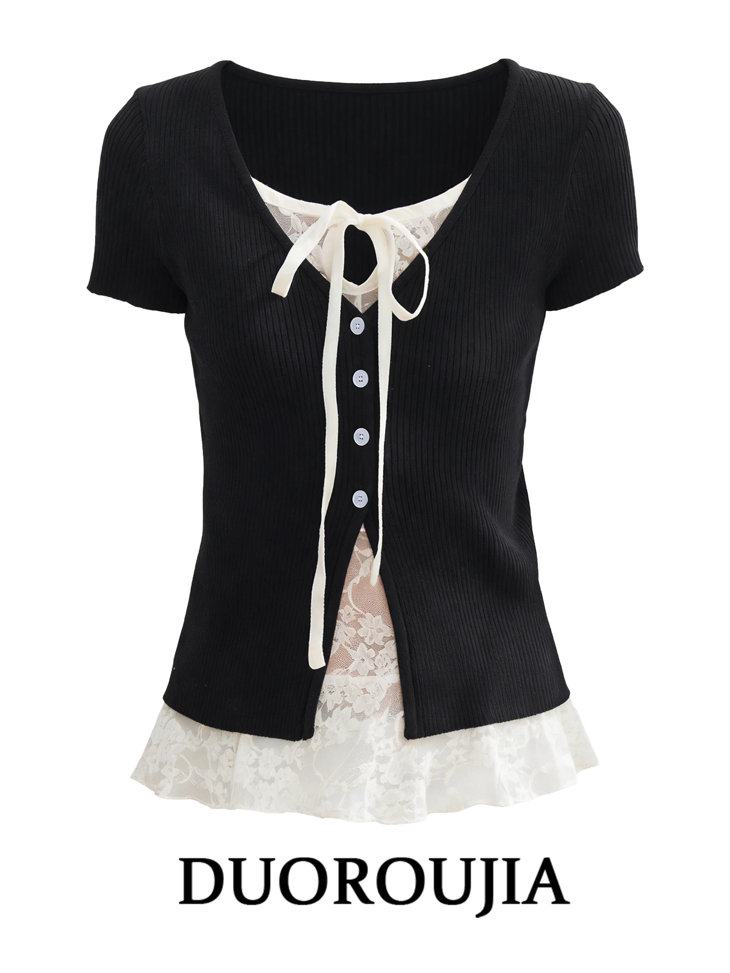 plus Size Korean Style Lace Splice Short Sleeve T-Shirt Women Summer Slimming Versatile Top High Waist Commute Style V-Neck
plus Size Korean Style Lace Splice Short Sleeve T-Shirt Women Summer Slimming Versatile Top High Waist Commute Style V-Neck